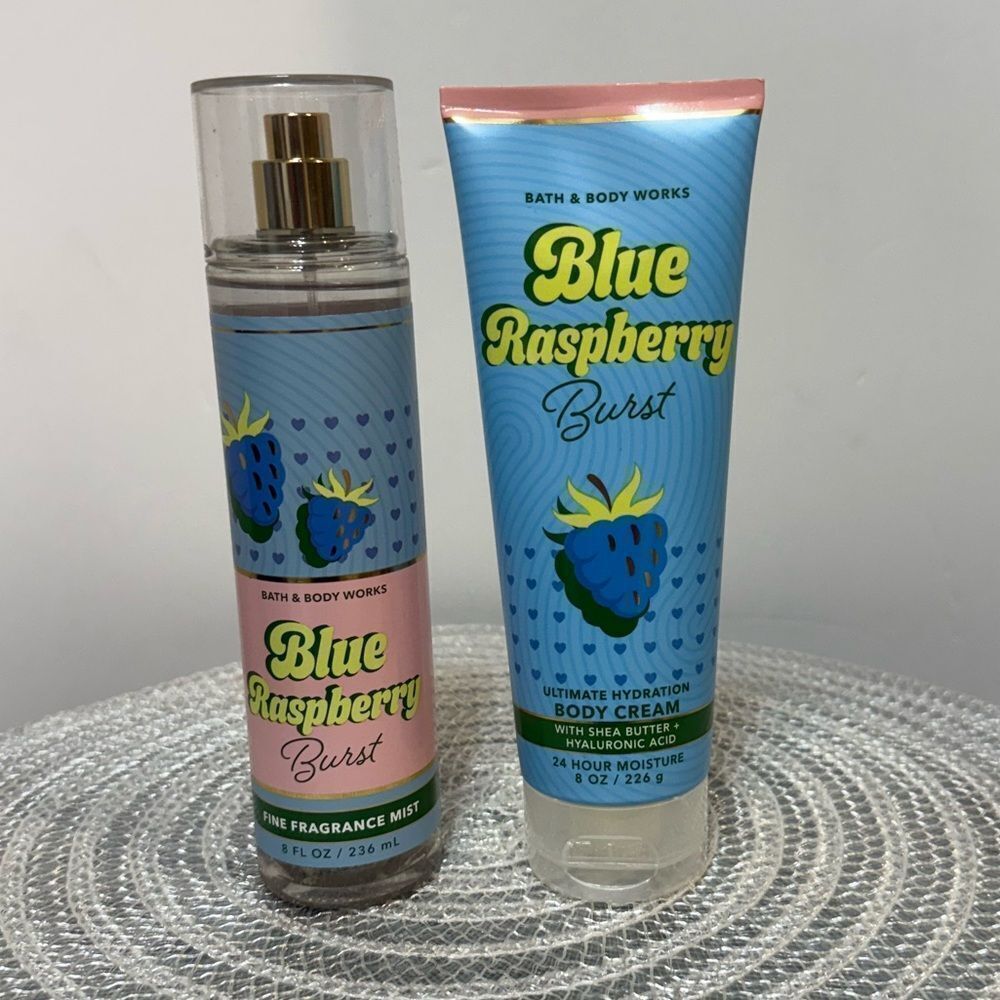BBW Blue Raspberry Burst Fragrance Mist and Body Cream Set of 2 NWT
